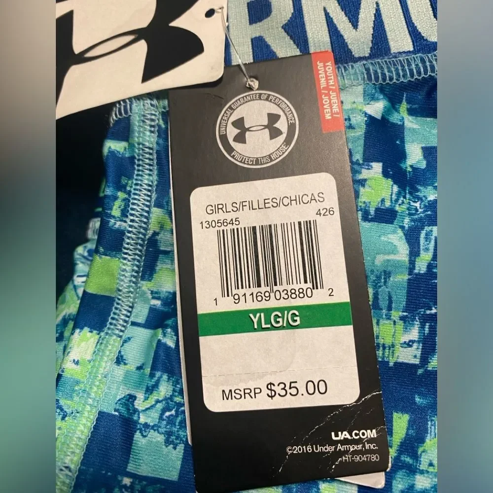 Under Armour Girls Youth Size YLG/G Multi Color Heat Gear Fitted Pants
